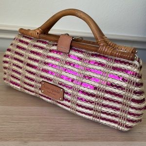 Kate Spade Bamboo wicker clutch